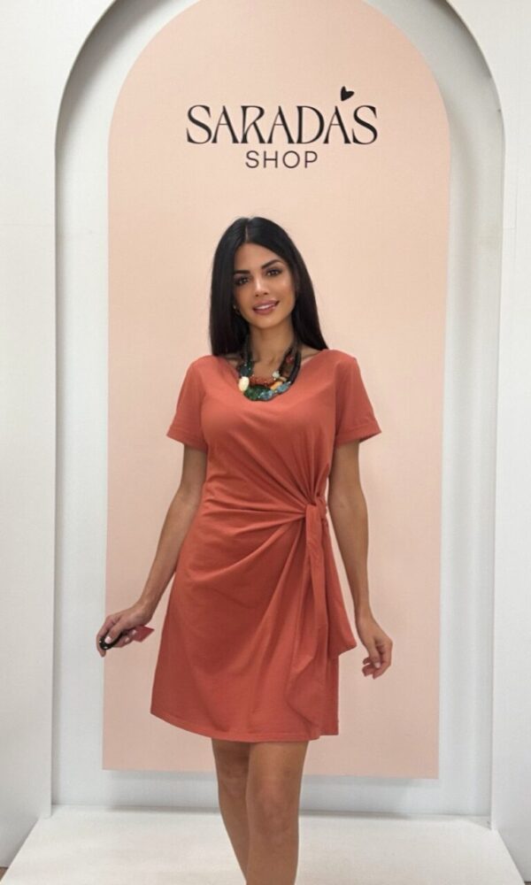 Vestido Nudo Teja