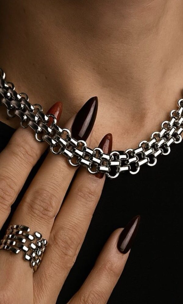 Collar Eslabones Plateado