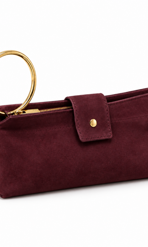 Bolso Mano Ante Berenjena