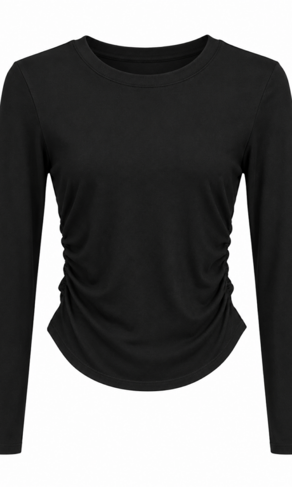 Camiseta Fruncido Negro