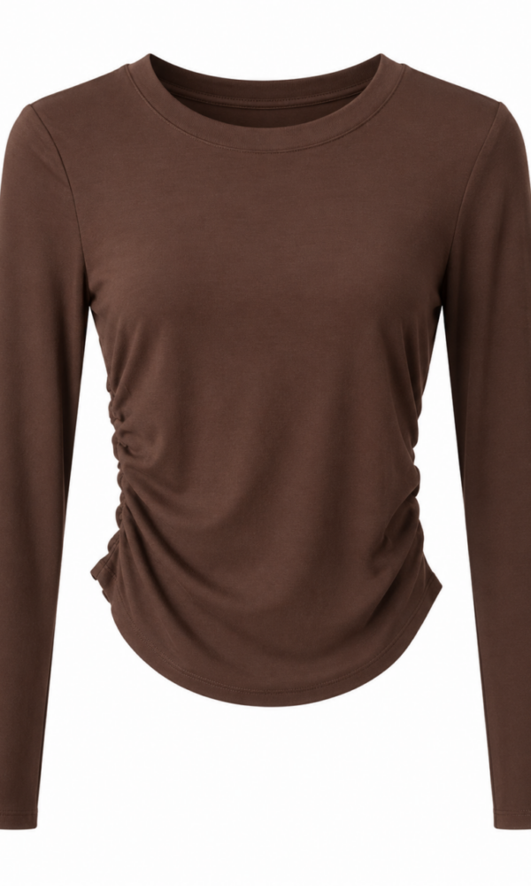 Camiseta Fruncido Chocolate